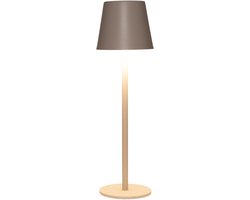 Anna Collection Portable tafellamp Ambiance - beige/zand - 37 cm - aanraaksensor - draadloos/oplaadbaar met USB - binnen/buiten