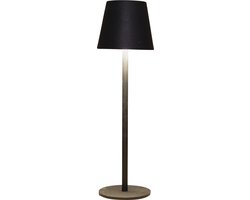 Anna Collection Portable tafellamp Ambiance - zwart - 27 cm - aanraaksensor - draadloos/oplaadbaar met USB - binnen/buiten