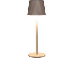 Anna Collection Portable tafellamp Glambiance - beige/zand - 27 cm - aanraaksensor - draadloos/oplaadbaar met USB - binnen/buiten