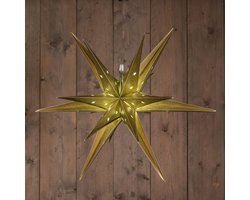 Anna Collection verlichte 3D kerstster - goud - 60 cm - kunststof
