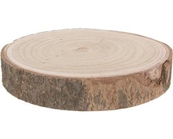 Anna Paulowna boomschijf - bruin - hout - 23-28 cm - woondecoratie - kaarsenplateau - woonaccessoires