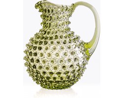 Anna Von Lipa - Waterkan Schenkkan Dots Kan Karaf Glas - Paris Hobnail 2L Olijfgroen