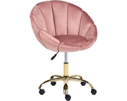 ANNABELLE - Bureaustoel - Roze - Fluweel