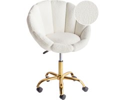 ANNABELLE - Bureaustoel - Wit - Bouclé