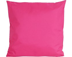 Anna's collection Buiten of tuin sier kussens - fuchsia roze - 45 x 45 cm - binnen/buiten - zitkussens tuinbank