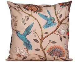 Anna's collection buitenkussen bloem - bruin - 45 x 45 cm - Water en UV bestendig