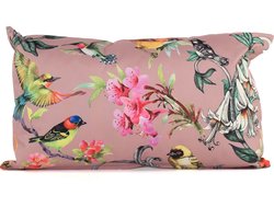 Anna's collection buitenkussen bloem - roze - 30 x 50 cm - Water en UV bestendig
