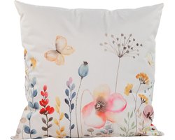 Anna's Collection buitenkussen veldbloemen 60x60cm multi