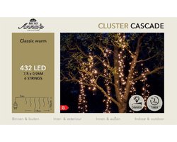 Anna's Collection Cascade clusterverlichting - 432 led lampjes - extra warm wit - 750 cm