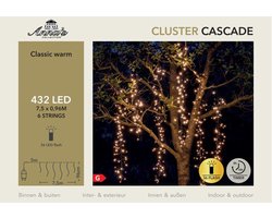 Anna's Collection Cascade clusterverlichting - 432 led lampjes - extra warm wit - 750 cm