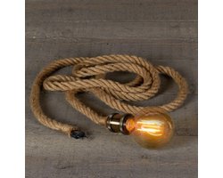 Anna's Collection - Fitting met 3 meter touwsnoer met stekker inclusief lichtbron (led spiraal)