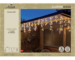 Anna's Collection Ijspegelverlichting lichtsnoer - 1032 led lampjes - warm wit - 700 cm