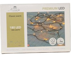 Anna's Collection Kerstverlichting premium LED - 180 led lampjes - klassiek warm wit - 18 meter - lichtsnoer - kerstboomverlichting