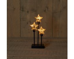 Anna's Collection LED glazen sterren op batterijen 14,5 x 32cm