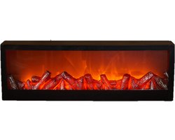 Anna's Collection LED sfeerhaard - lantaarn - zwart - L60 x B10 x H20 cm - open haard - verlichting