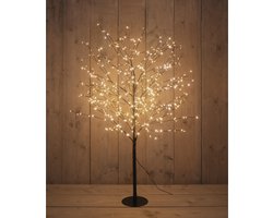 Anna's Collection Lichtboom - zwart - 120 cm - metaal - 600 leds - warm wit - kerstboom