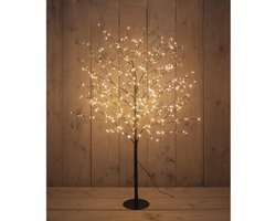 Anna's Collection Lichtboom - zwart - 120 cm - metaal - 600 leds - warm wit - kerstboom
