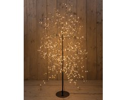 Anna's Collection Lichtboom - zwart - 150 cm - metaal - 1000 leds - warm wit - kerstboom