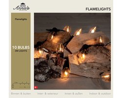 Anna's Collection - lichtsnoer ledlampjes met vlameffect 3m - 10 stuks - Aantal lampjes: 10 - Lichteffect: vlameffect - Kleur ledlampjes: warm wit