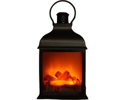 Anna's Collection Sfeerhaard - zwart - met LED verlichting - 15 x 12 x 23 cm - open haard - sfeerverlichting
