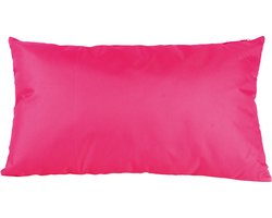 Anna's Collection Sierkussen voor binnen en buiten - fuchsia roze - 30 x 50 cm - tuinkussen