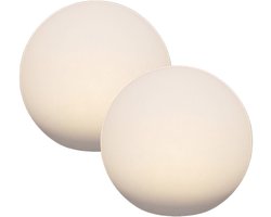 Anna's Collection Solar bol lamp - 2x - kunststof - D25 cm - warm wit - tuinverlichting