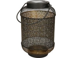 Anna's collection Solar lantaarn - zwart - metaal - 16 x 26 cm