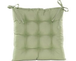 Anna's collection Stoelkussen gewatteerd - mint groen - 38 x 38 cm - binnen/buiten
