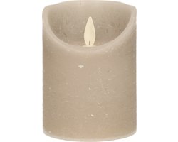 Anna's Collection Stompkaars - LED - taupe - H10 cm - bewegende vlam - kaars
