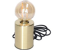 Anna's Collection Tafellamp Goud - 7.5 x 7.5 x 10 cm - inclusief Retro LED lamp