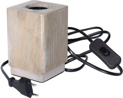 Anna's Collection Tafellamp Hout - grijsbruin - 8 x 8 x 12 cm - Leeslampje - Designlamp