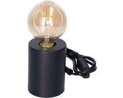 Anna's Collection Tafellamp Zwart - 7.5 x 7.5 x 10 cm - inclusief Retro LED lamp