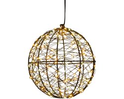 Anna's Collection Verlichte kerstbal - 3D - D18 cm - 200 led lampjes - warm wit - metaal - decoratie bol - kerstverlichting figuren