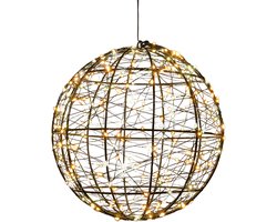 Anna's Collection Verlichte kerstbal - 3D - D25 cm - 300 led lampjes - warm wit - metaal - decoratie bol - kerstverlichting figuren