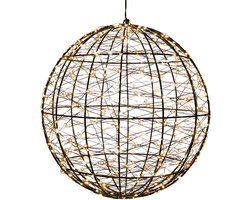 Anna's Collection Verlichte kerstbal - 3D - D35 cm - 500 led lampjes - warm wit - metaal - decoratie bol - kerstverlichting figuren