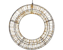 Anna's Collection Verlichte krans/decoratie ring - metaal - warm wit licht - D48 cm - 1400 micro led