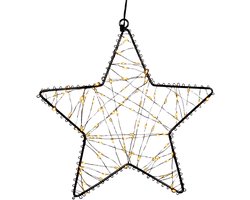 Anna's Collection Verlichte ster - 100 led lampjes - warm wit - D26 cm - kerster figuur - kerstverlichting