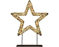 Anna's Collection Verlichte ster/decoratie ster - metaal - warm wit licht - D36 cm - 800 micro led lampjes - kerstverlichting