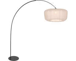 Anne Lighting - vloerlamp - Curve - beige zwart - metaal textiel - booglamp - E27 - 4520ZW