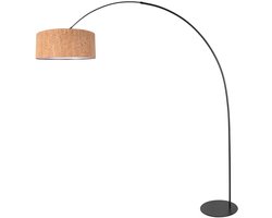 Anne Lighting - vloerlamp - Curve - naturel zwart - metaal textiel - booglamp - E27 - 4340ZW