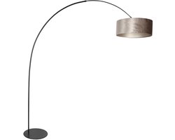 Anne Lighting - vloerlamp - Curve - zilver zwart - metaal - booglamp - E27 - 4263ZW