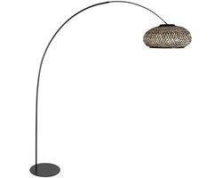Anne Lighting - vloerlamp - Curve - zwart - bamboe metaal - booglamp - E27 - 4276ZW