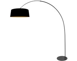Anne Lighting - vloerlamp - Curve - zwart - metaal textiel - booglamp - E27 - 4279ZW