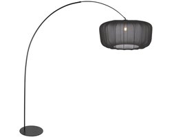 Anne Lighting - vloerlamp - Curve - zwart - metaal textiel - booglamp - E27 - 4521ZW