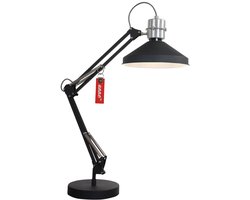 Anne Lighting Zappa - Tafellamp Industrieel  - Zwart - H:80cm - Ø:18cm - E27 - Voor Binnen - Metaal - Tafellampen - Bureaulamp - Bureaulampen - Slaapkamer - Woonkamer - Eetkamer