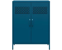 Annie-Dressoir met 2 deuren en blauw metaal