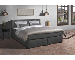 Anno 1588 - Boxspring Amsterdam - Pocketvering - Antraciet - 90x200 cm - Inclusief Dekbed en Kussen