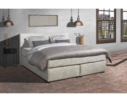 Anno 1588 - Boxspring Amsterdam - Pocketvering - Beige - 120x200 cm - Inclusief Dekbed en Kussens - Twijfelaar Boxspring