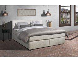 Anno 1588 - Boxspring Amsterdam - Pocketvering - Beige - 140x200 cm - Inclusief Dekbed en Kussens