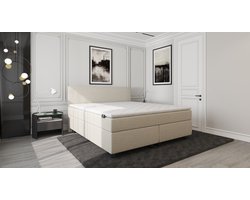 Anno 1588 - Boxspring Amsterdam - Pocketvering - Teddy Beige - 160x200 cm - Inclusief Dekbed en Kussens